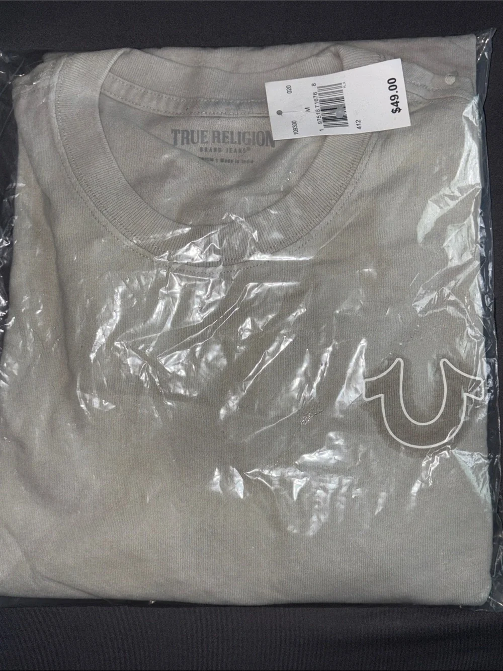 True Religion Men’s Short Sleeve Tee — Light mint green Medium